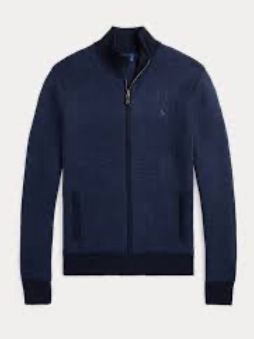 POLO Ralph Lauren Textured Washable Wool Sweater Zip up nwot Navy XXL
